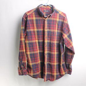 Roundtree & York Plaid Button Up Shirt Shaket Size L
